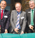 Seen here cutting the ribbon were:  From Left to right: Andreas K&#252;nne – Minister of economics & global issues, embassy of the federal republic of Germany; Dr. Gunther Kegel – CEO of Pepperl+Fuchs GmbH; Marc Van Pelt – managing director, sales region Africa, Pepperl+Fuchs.